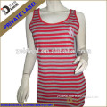 Cotton spandex yarm dyed stripe women's body building tank top